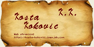 Kosta Koković vizit kartica